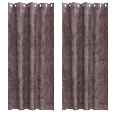Velour Gardiner 2 stk. Brun 245 x 140 cm Fløjl