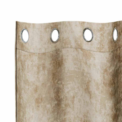 Velour Gardiner 2 stk. Creme 140 x 140 cm Fløjl