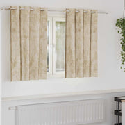 Velour Gardiner med gardiner 2 pcs Creme 140 x 140 cm Fløjl