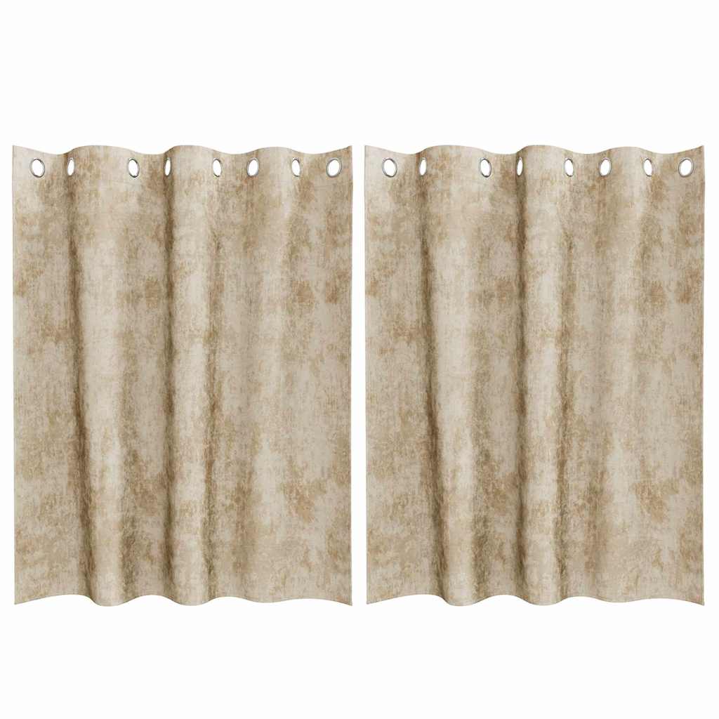Velour Gardiner med gardiner 2 pcs Creme 140 x 140 cm Fløjl