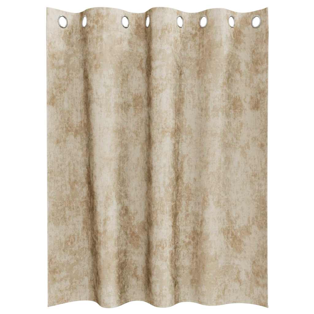 Velour Gardiner med gardiner 2 pcs Creme 140 x 140 cm Fløjl