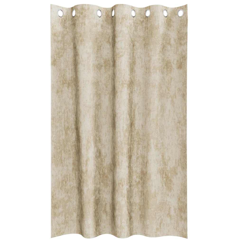 Velour Gardiner med gardiner 2 pcs Creme 175 x 140 cm Fløjl