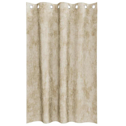 Velour Gardiner 2 stk. Creme 175 x 140 cm Fløjl