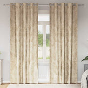 Velour Gardiner med gardiner 2 pcs Creme 245 x 140 cm Fløjl