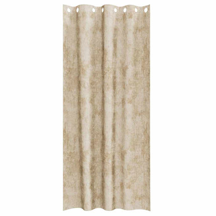 Velour Gardiner 2 stk. Creme 260 x 140 cm Fløjl