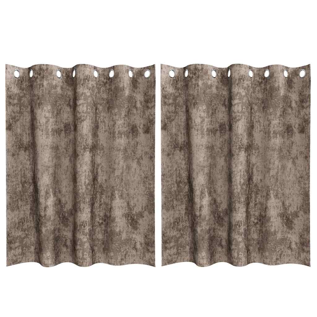 Velour Gardiner 2 pcs Cappuccino 140 x 140 cm Fløjl