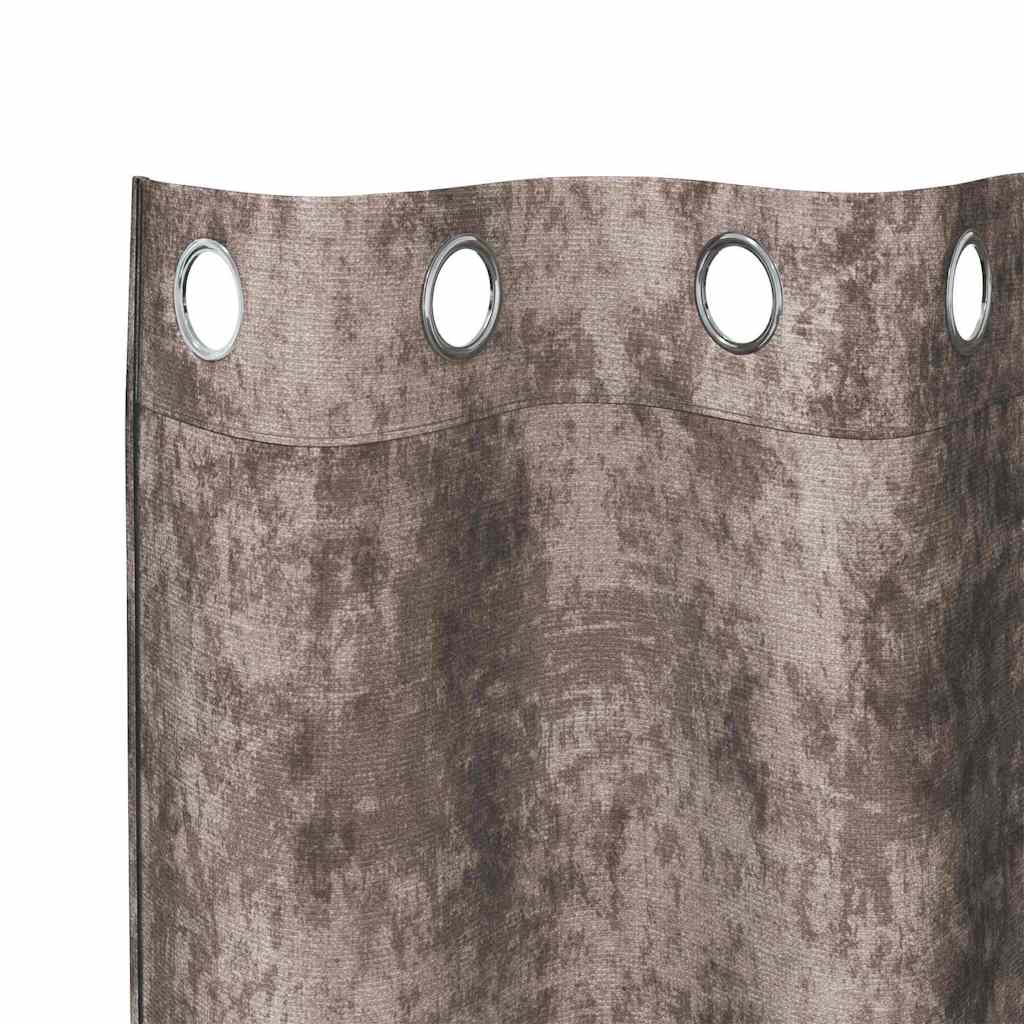 Velour Gardiner 2 pcs Cappuccino 260 x 140 cm Fløjl