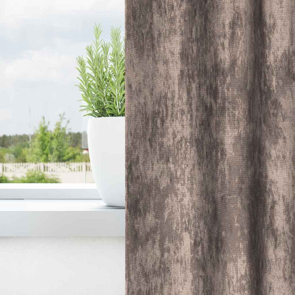 Velour Gardiner 2 pcs Cappuccino 260 x 140 cm Fløjl