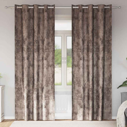 Velour Gardiner 2 pcs Cappuccino 260 x 140 cm Fløjl