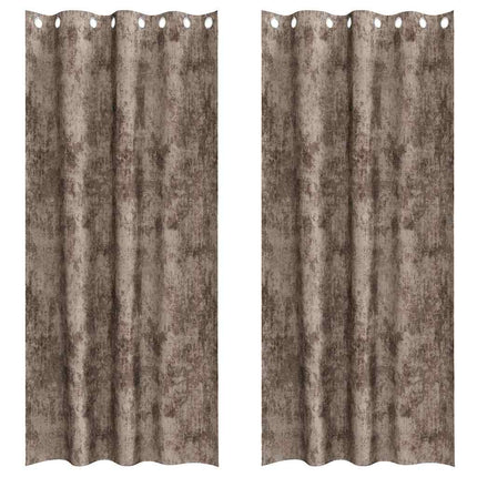 Velour Gardiner 2 pcs Cappuccino 260 x 140 cm Fløjl