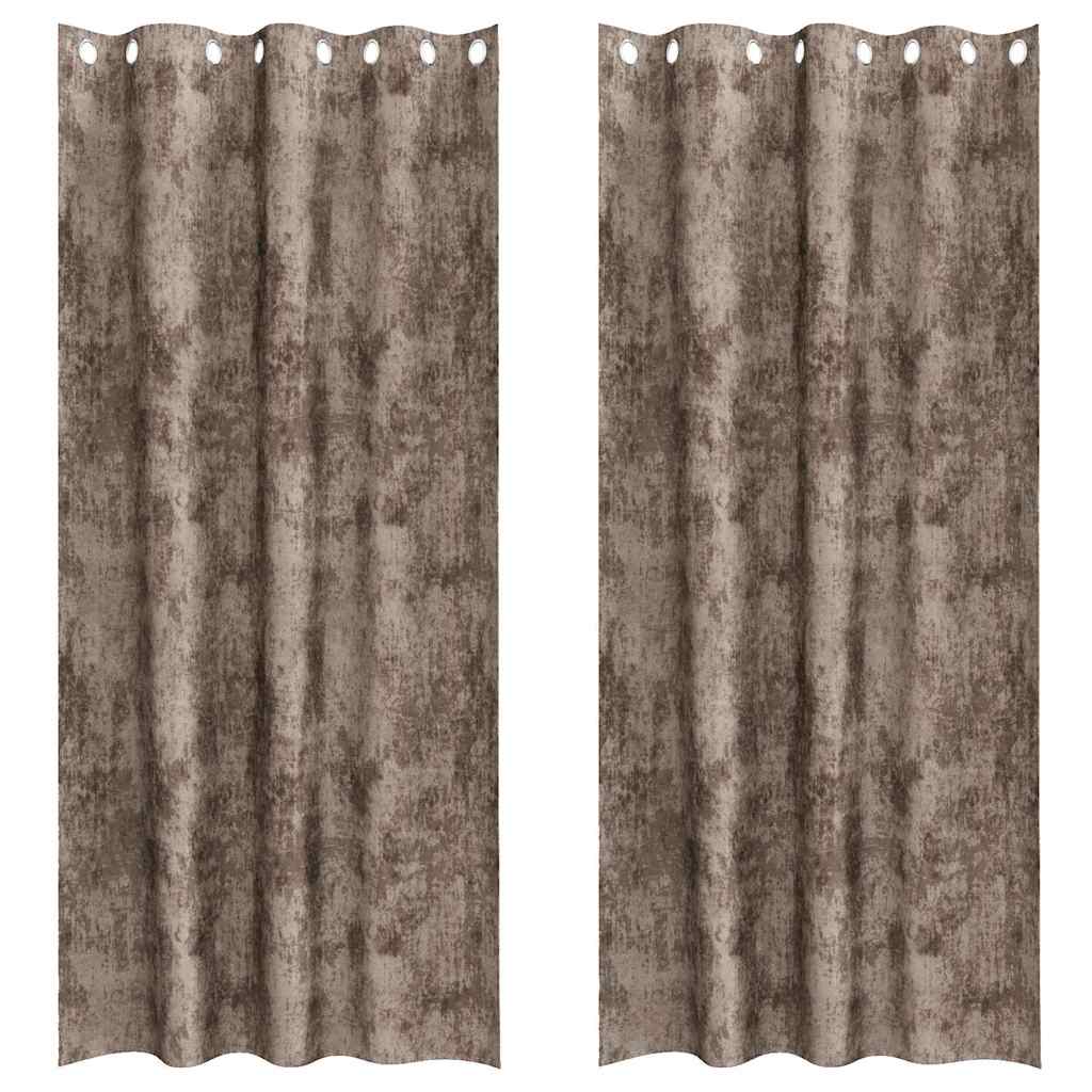 Velour Gardiner 2 pcs Cappuccino 260 x 140 cm Fløjl