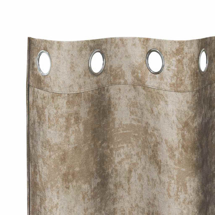 Velour Gardiner 2 pcs champagnefarvet 140 x 140 cm Fløjl