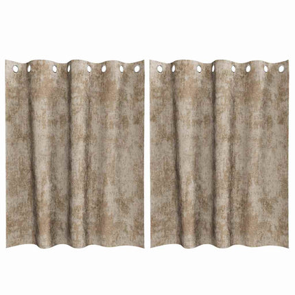 Velour Gardiner 2 pcs champagnefarvet 140 x 140 cm Fløjl