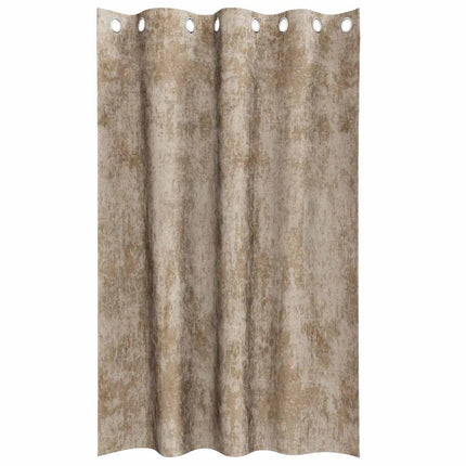 Velour Gardiner 2 stk. champagnefarvet 175 x 140 cm Fløjl