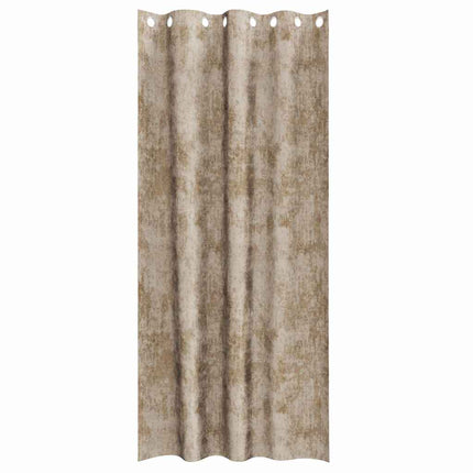 Velour Gardiner 2 stk. champagnefarvet 245 x 140 cm Fløjl