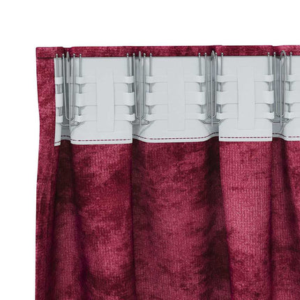 Velour Gardiner 2 stk. Vinrød 245 x 140 cm Fløjl