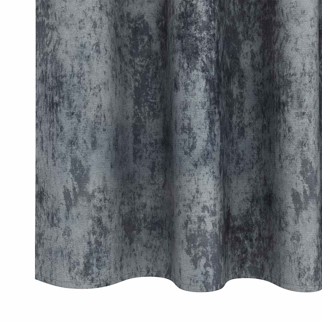 Velour Gardiner med gardiner 2 pcs Sølvgrå 140 x 140 cm Fløjl