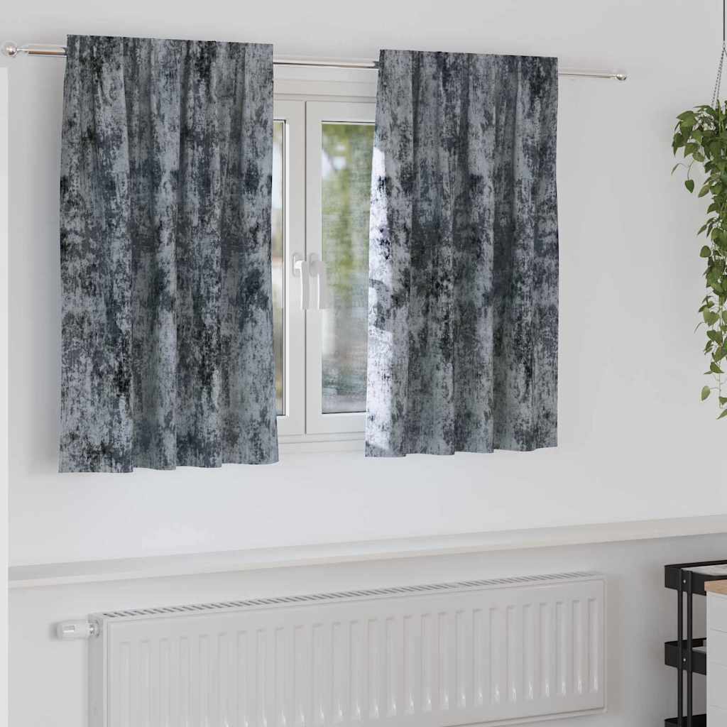 Velour Gardiner med gardiner 2 pcs Sølvgrå 140 x 140 cm Fløjl