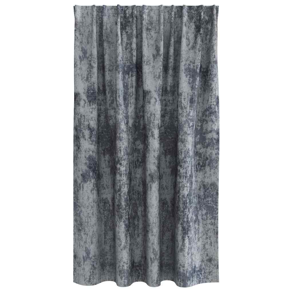 Velour Gardiner med gardiner 2 pcs Sølvgrå 140 x 140 cm Fløjl