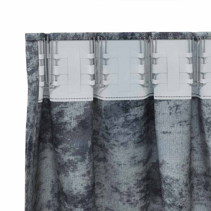 Velour Gardiner 2 stk. Sølvgrå 175 x 140 cm Fløjl