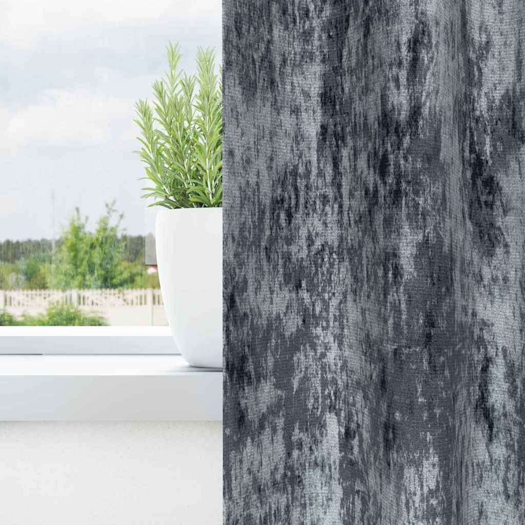 Velour Gardiner med gardiner 2 pcs Sølvgrå 175 x 140 cm Fløjl
