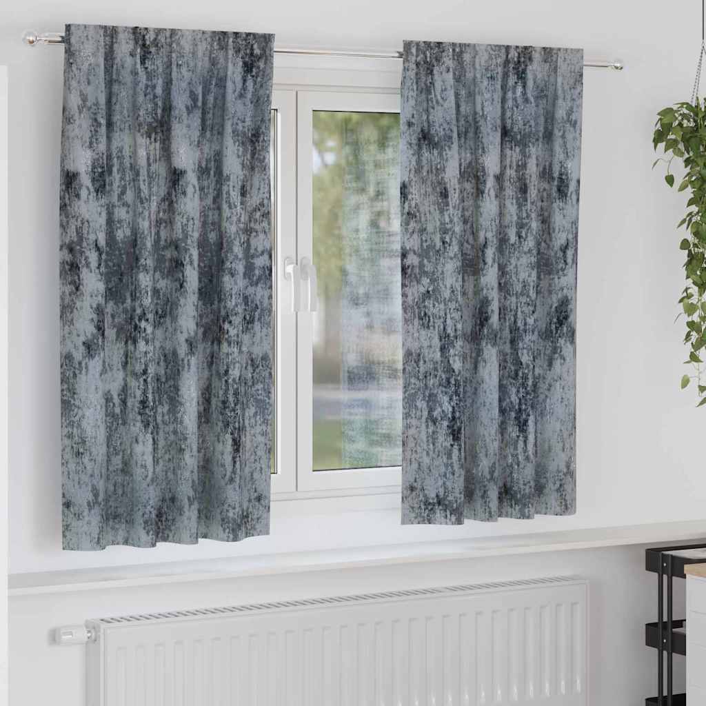 Velour Gardiner med gardiner 2 pcs Sølvgrå 175 x 140 cm Fløjl