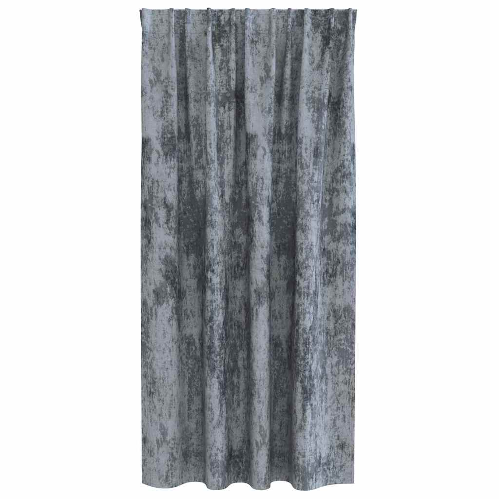 Velour Gardiner med gardiner 2 pcs Sølvgrå 175 x 140 cm Fløjl