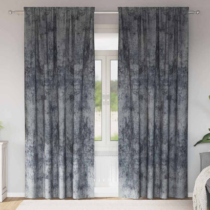 Velour Gardiner 2 stk. Sølvgrå 225 x 140 cm Fløjl