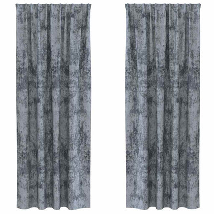 Velour Gardiner 2 stk. Sølvgrå 260 x 140 cm Fløjl