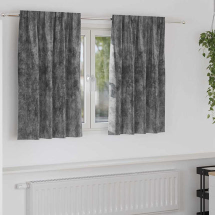 Velour Gardiner 2 stk. Grå 140 x 140 cm Fløjl