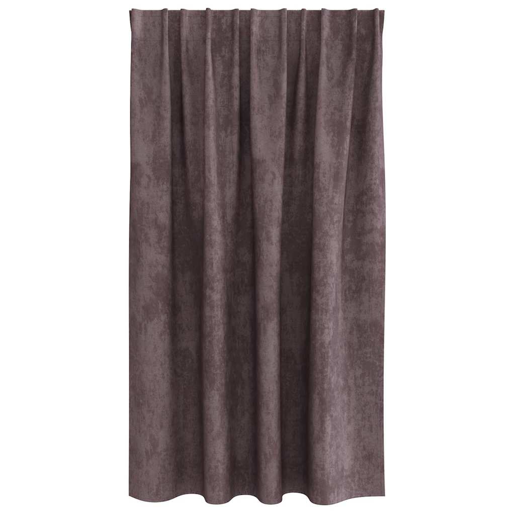 Velour Gardiner med gardiner 2 pcs Brun 140 x 140 cm Fløjl