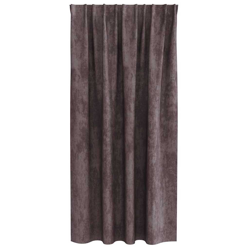 Velour Gardiner med gardiner 2 pcs Brun 175 x 140 cm Fløjl