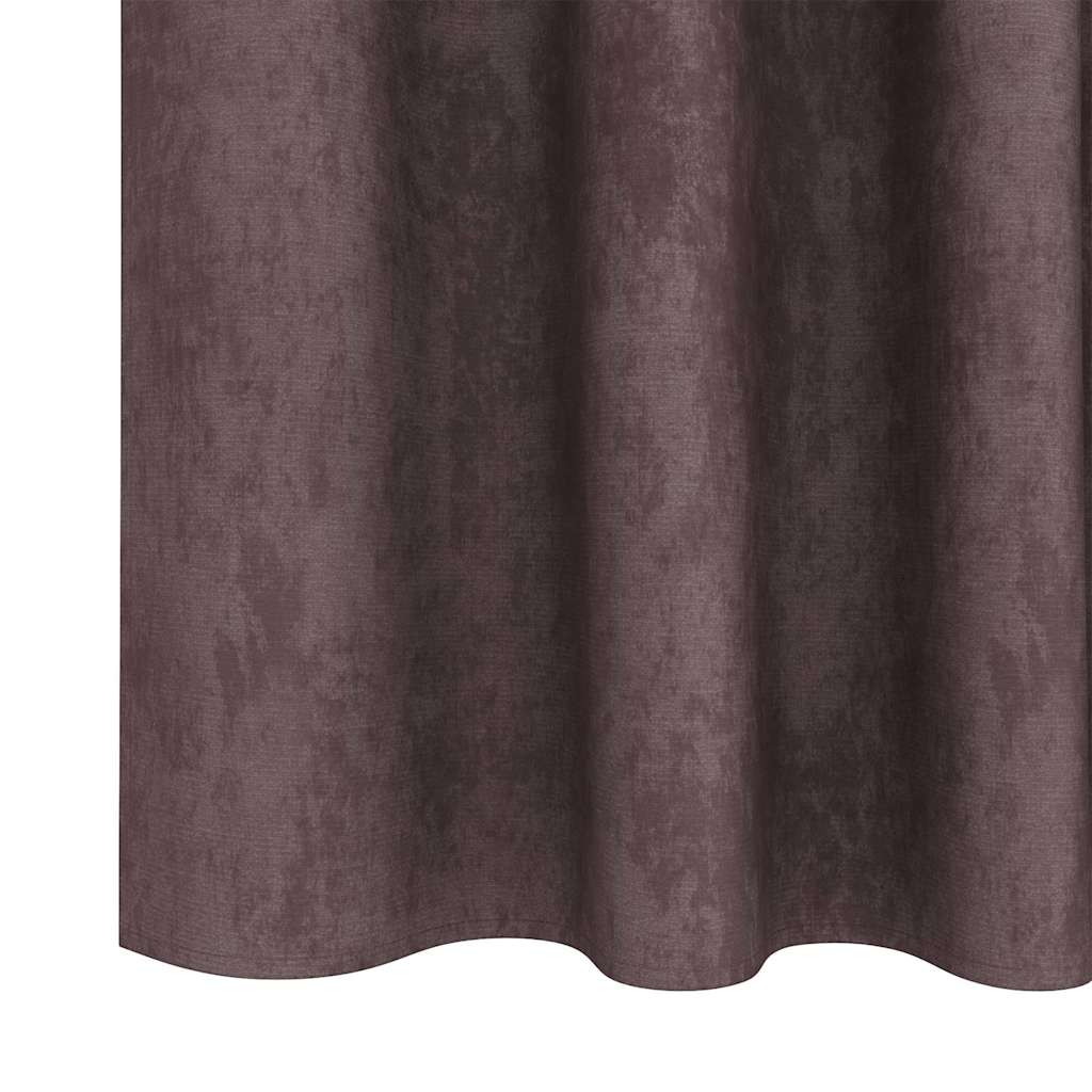 Velour Gardiner med gardiner 2 pcs Brun 260 x 140 cm Fløjl