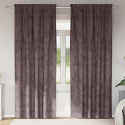 Velour Gardiner med gardiner 2 pcs Brun 260 x 140 cm Fløjl