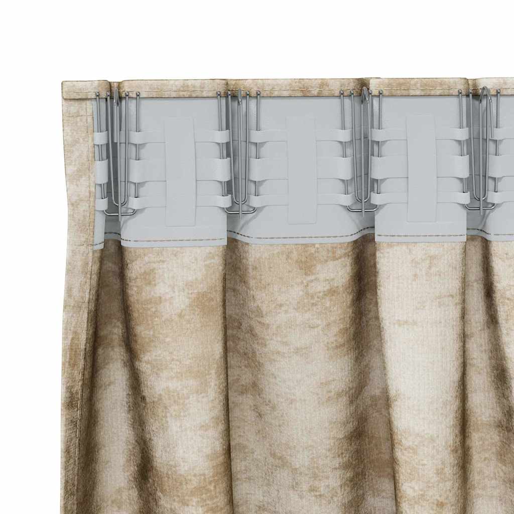 Velour Gardiner med gardiner 2 pcs Creme 140 x 140 cm Fløjl