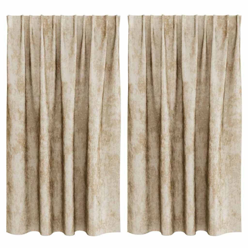 Velour Gardiner med gardiner 2 pcs Creme 140 x 140 cm Fløjl