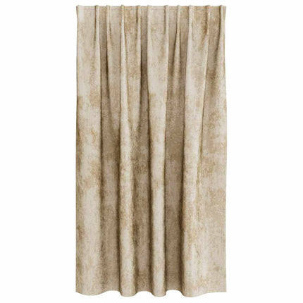 Velour Gardiner 2 stk. Creme 140 x 140 cm Fløjl