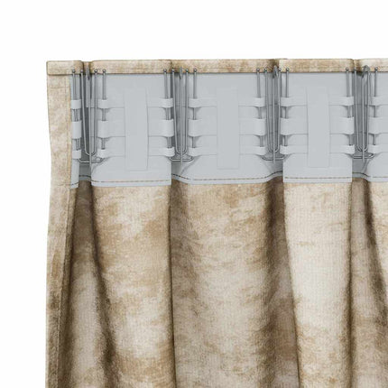 Velour Gardiner 2 stk. Creme 175 x 140 cm Fløjl