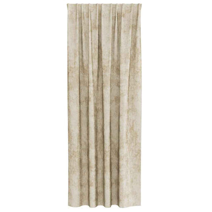 Velour Gardiner 2 stk. Creme 225 x 140 cm Fløjl