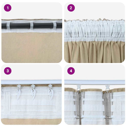 Velour Gardiner 2 stk. Creme 245 x 140 cm Fløjl