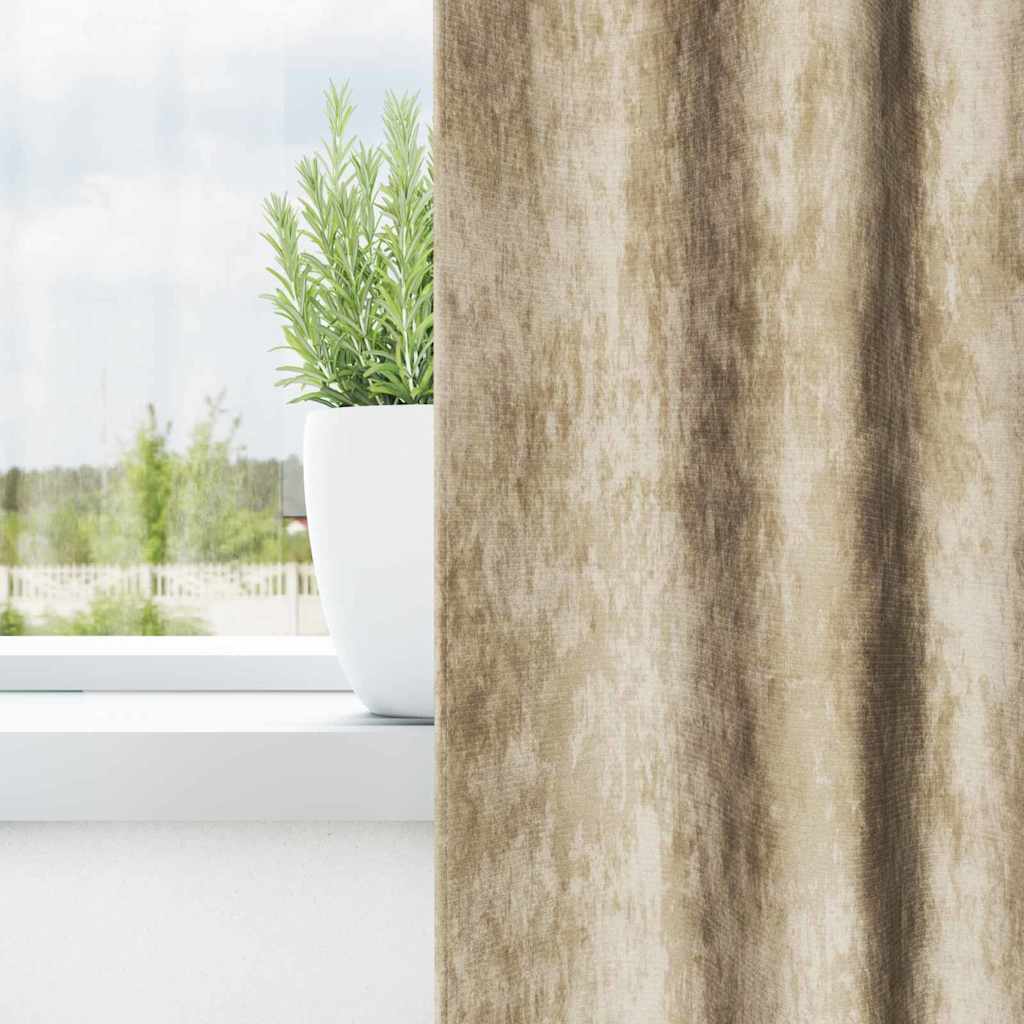 Velour Gardiner med gardiner 2 pcs Creme 260 x 140 cm Fløjl