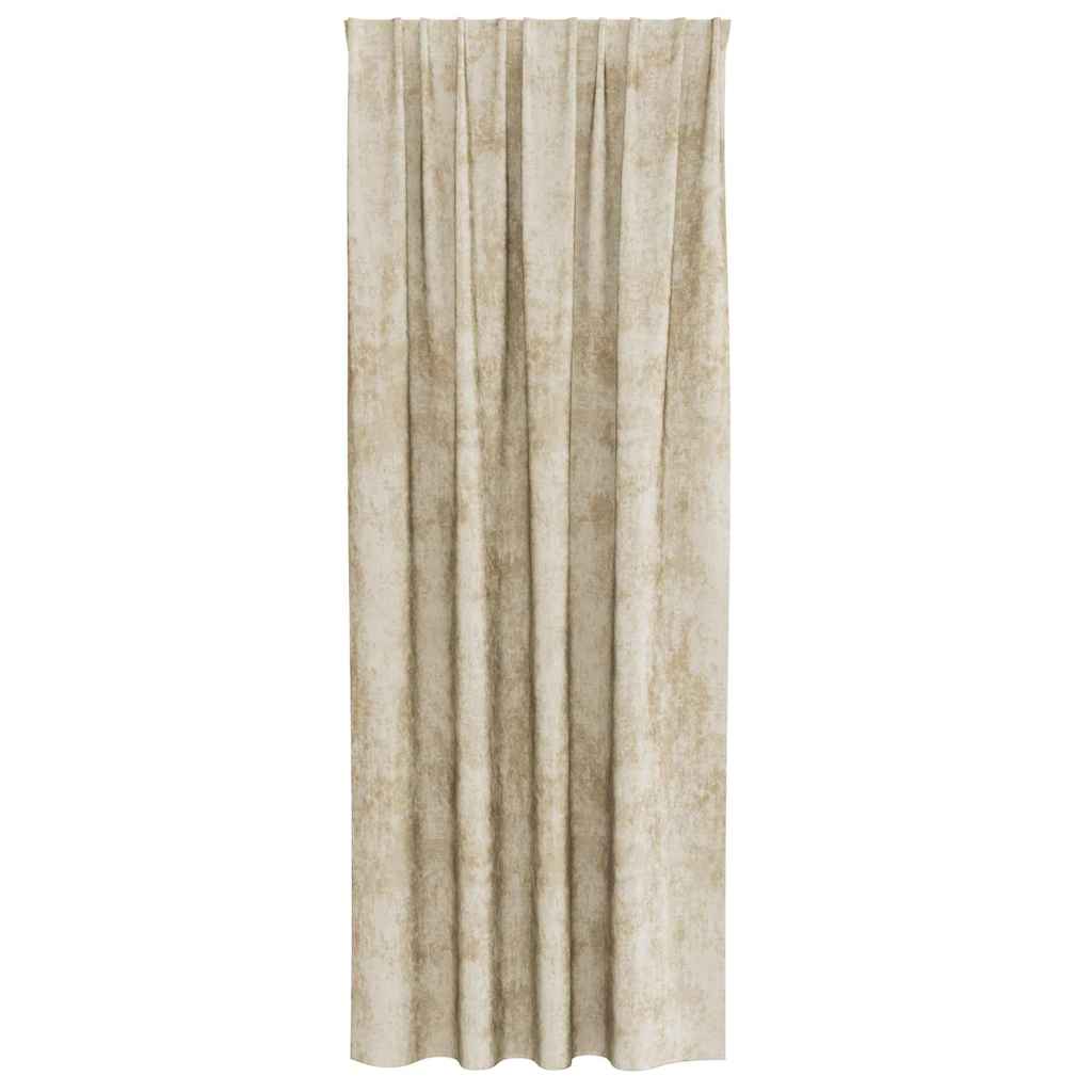 Velour Gardiner med gardiner 2 pcs Creme 260 x 140 cm Fløjl