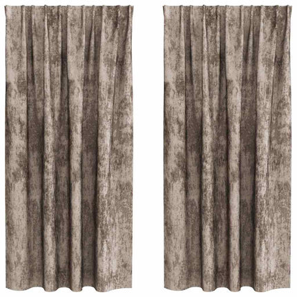 Velour Gardiner 2 pcs Cappuccino 175 x 140 cm Fløjl