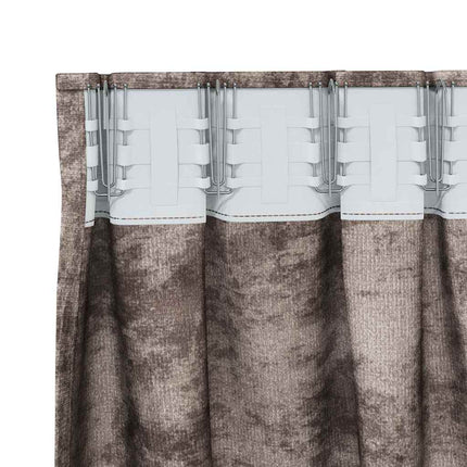 Velour Gardiner 2 stk. Cappuccino 225 x 140 cm Fløjl