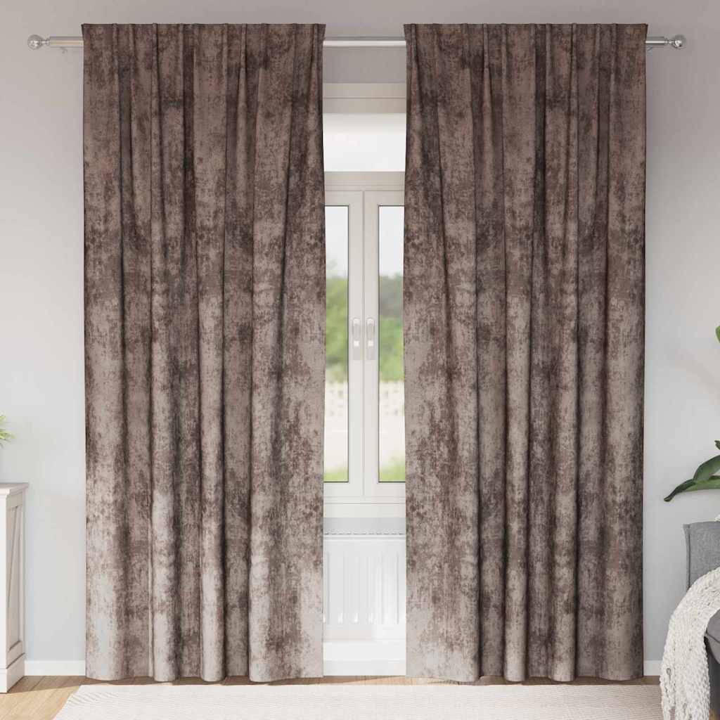 Velour Gardiner 2 pcs Cappuccino 225 x 140 cm Fløjl