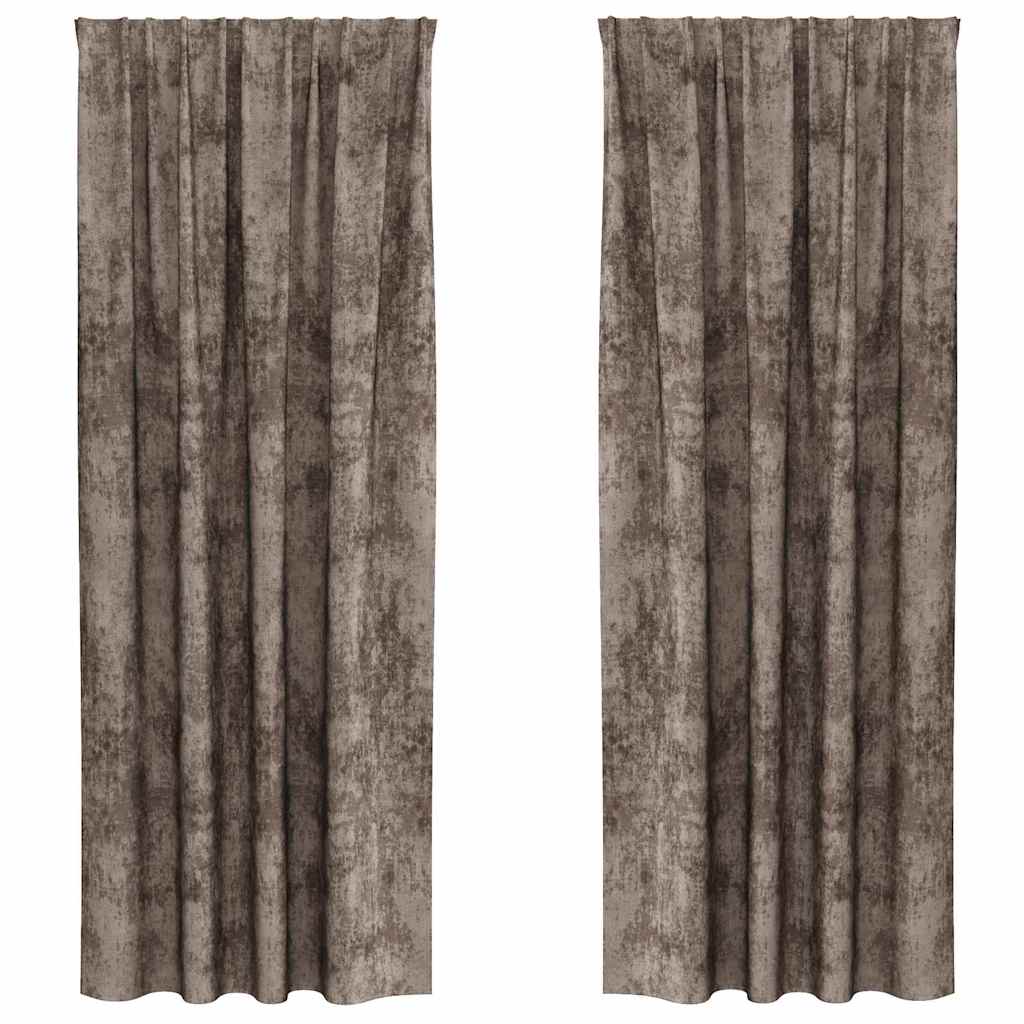 Velour Gardiner 2 pcs Cappuccino 225 x 140 cm Fløjl