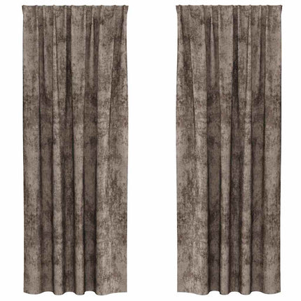 Velour Gardiner 2 stk. Cappuccino 245 x 140 cm Fløjl