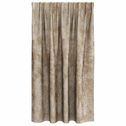 Velour Gardiner 2 stk. champagnefarvet 140 x 140 cm Fløjl