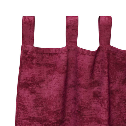 Velour Gardiner 2 stk. Vinrød 140 x 140 cm Fløjl