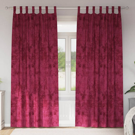 Velour Gardiner med gardiner 2 pcs Vinrød 225 x 140 cm Fløjl